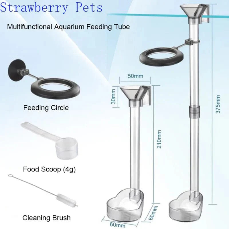 Acrylic Aquarium Feeder Tube Set Dish Transparent Fish Tank Shrimp Snail Food Feeder Bowl Aquarium Feeding Accessories Shrimp