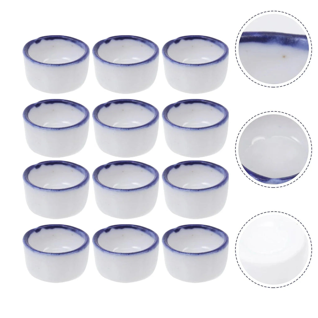 12 Pcs Basin Small Terrarium Jumping Spider Enclosure Tarantula The Fence Millipede Ceramics Mini Water Sink Reptile Baby