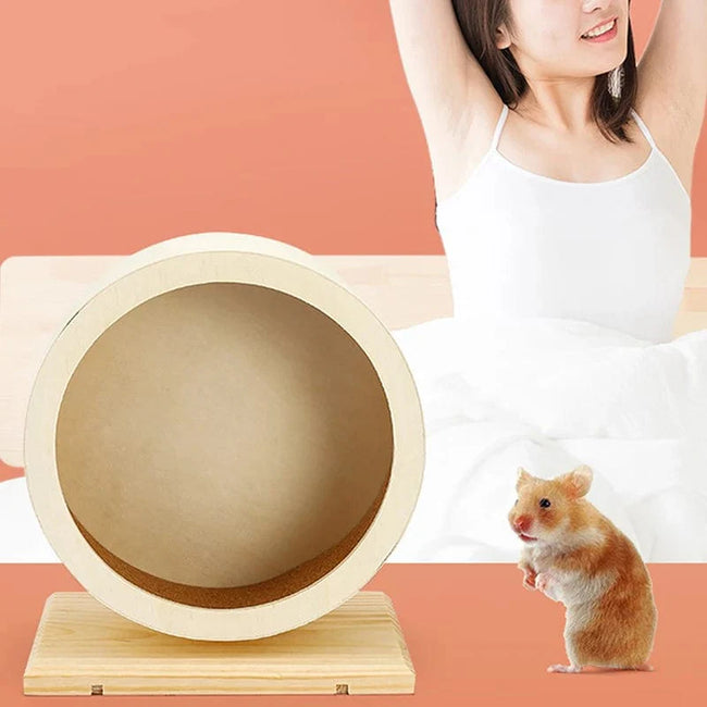 Wooden Running Wheel Training Silent Pet Supplies Gerbil Mice Rotatory Pig Cage Accessory Mute Roller Toy Hamster Wheel Exercise Main Image
