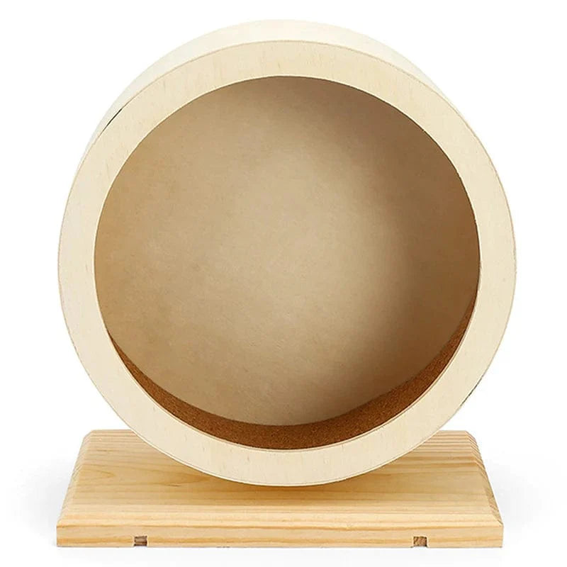 Wooden Running Wheel Training Silent Pet Supplies Gerbil Mice Rotatory Pig Cage Accessory Mute Roller Toy Hamster Wheel Exercise