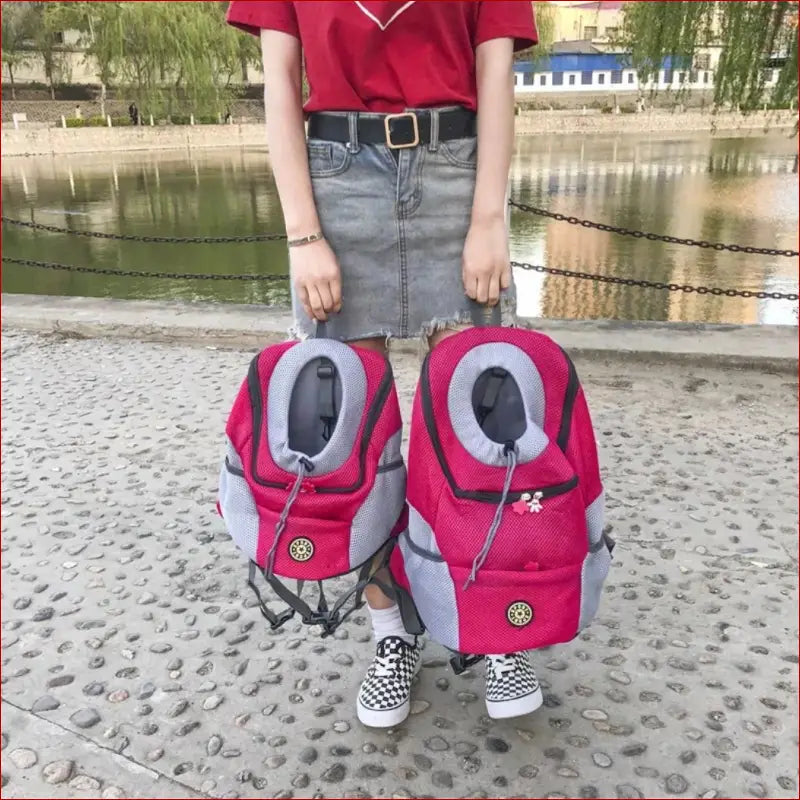 Pet Carrier Backpack — Breathable Oxford Travel Bag for Dogs & Cats