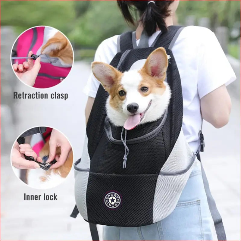 Pet Carrier Backpack — Breathable Oxford Travel Bag for Dogs & Cats
