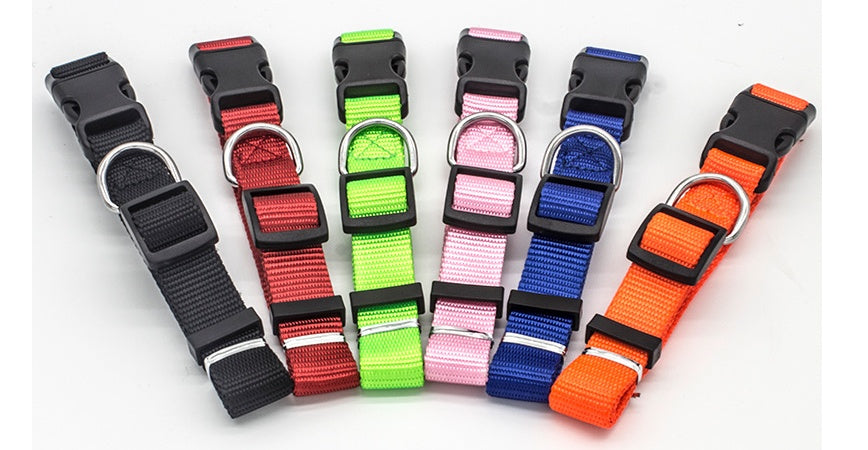 Soft Nylon Pet Collar – Adjustable and Durable for Dogs and Cats