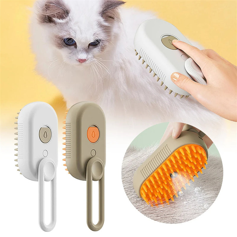 Pet Grooming Steam Brush – 3-in-1 Electric Spray for Hair Removal