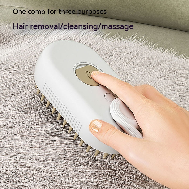 Pet Grooming Steam Brush – 3-in-1 Electric Spray for Hair Removal