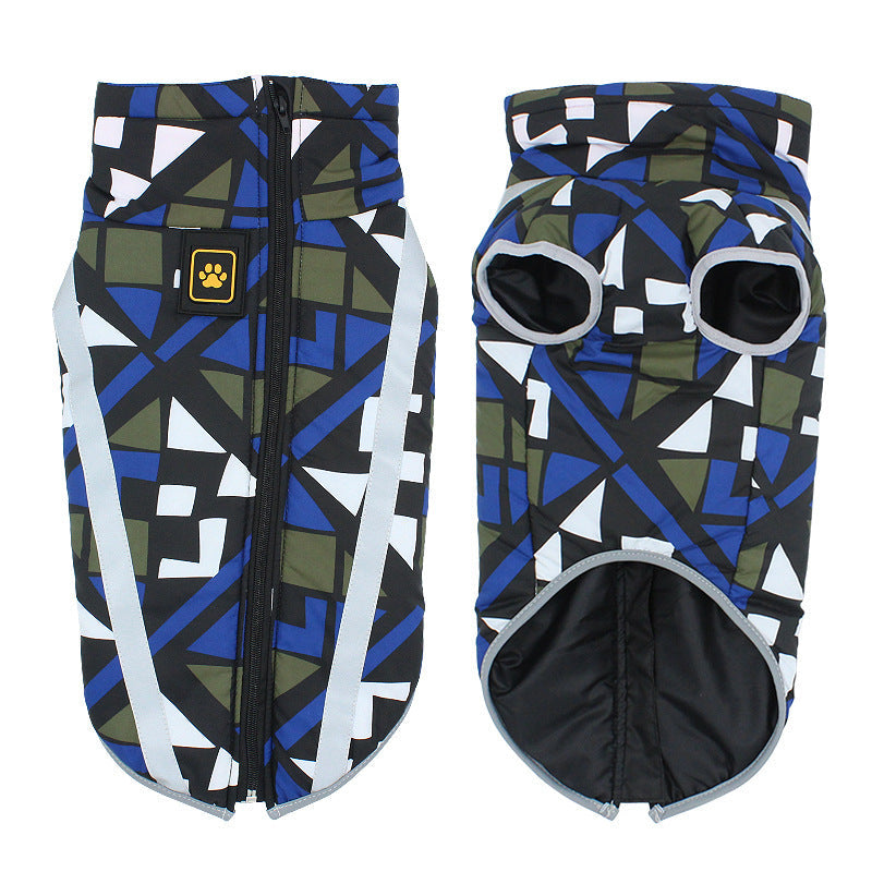 Waterproof Dog Vest — Reflective Strip, High Collar & Leash Hole