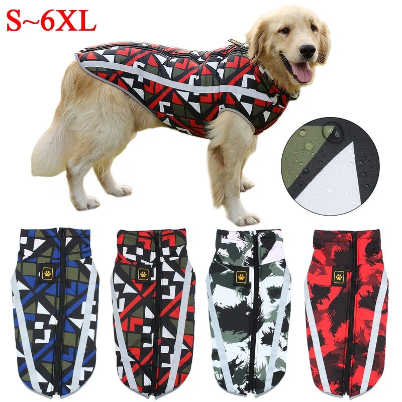 Waterproof Dog Vest — Reflective Strip, High Collar & Leash Hole
